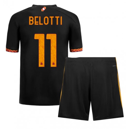 Echipament fotbal AS Roma Andrea Belotti #11 Tricou Treilea 2023-24 pentru copii maneca scurta (+ Pantaloni scurti)